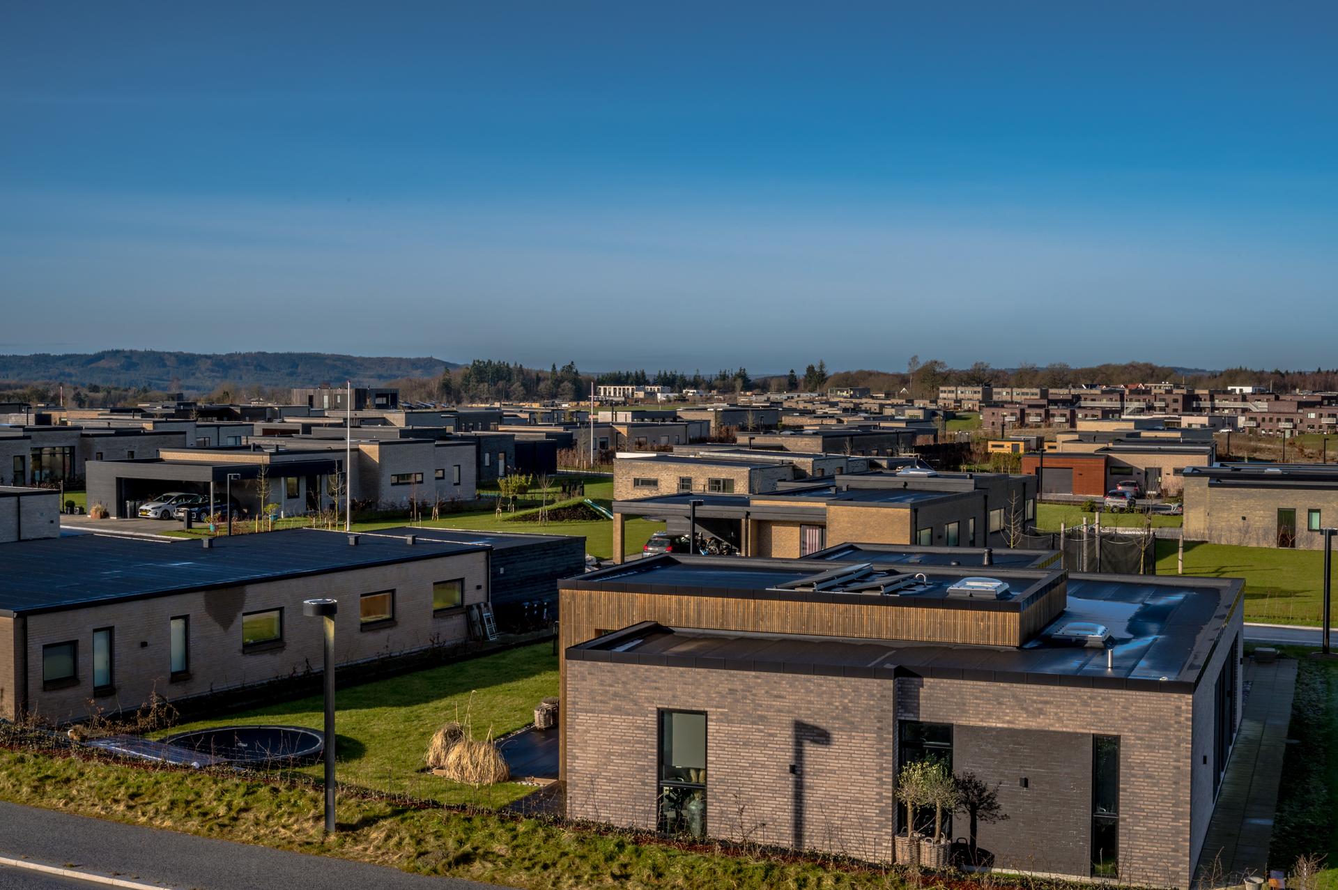 Foto af nyt parcelhus kvarter ved Ry, Danmark. Fotograf: Kenneth Bagge Jørgensen/Colourbox