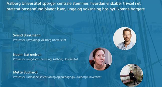 Tre toneangivende forskere fra Aalborg Universitet diskuterer trivsel i præstrationssamfundet på Folkemødet