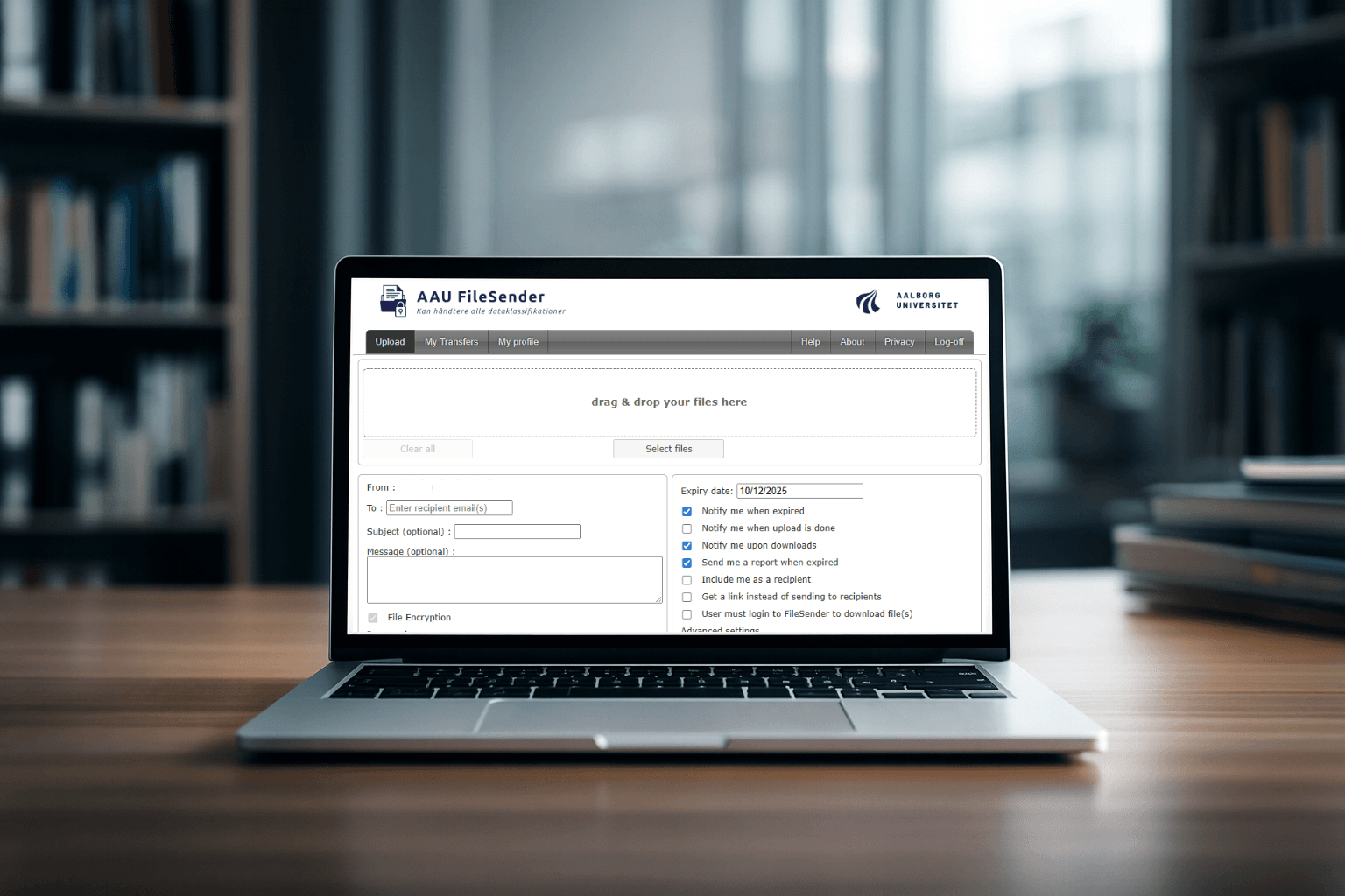 Share data securely with AAU FileSender - Aalborg Universitet