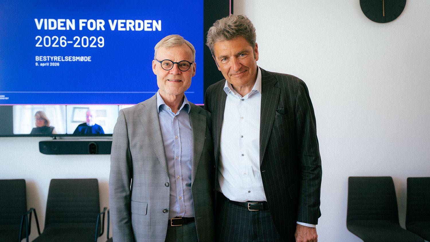 Rektor Per Michael Johansen og bestyrelsesleder André Rogaczewski